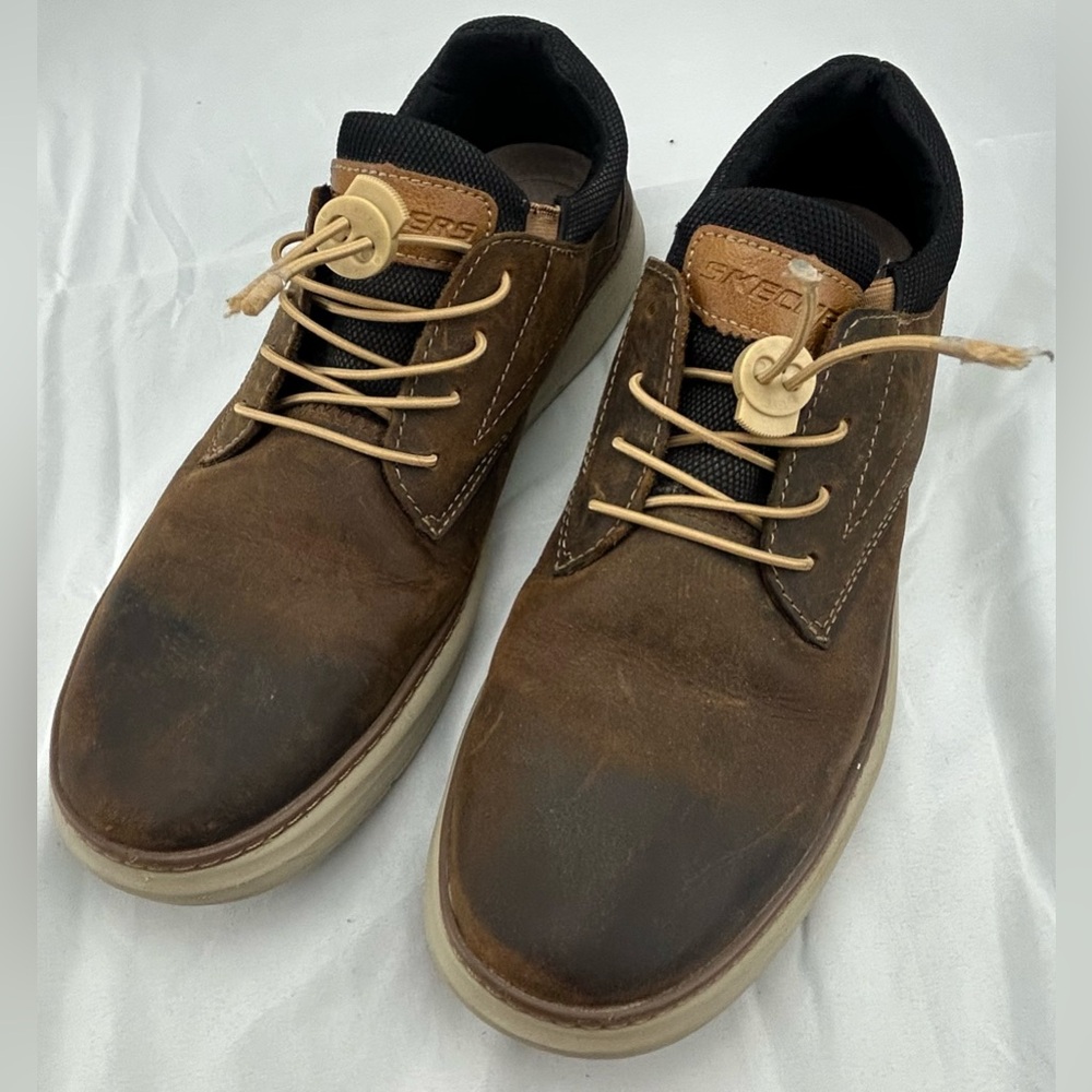 SKECHERS Mens Brown Memory‎ Foam Classic For Oxford Shoes Size 12